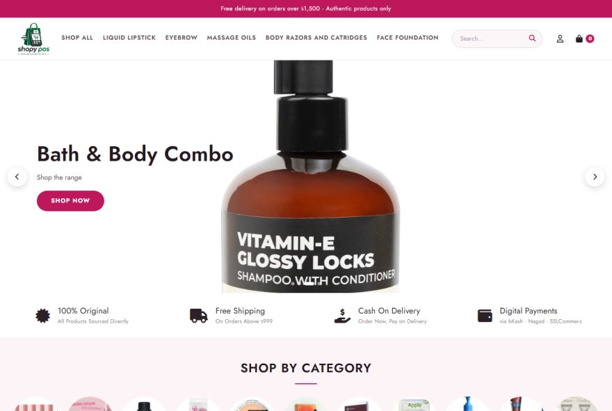 Shopy POS beauty and cosmetics demo store